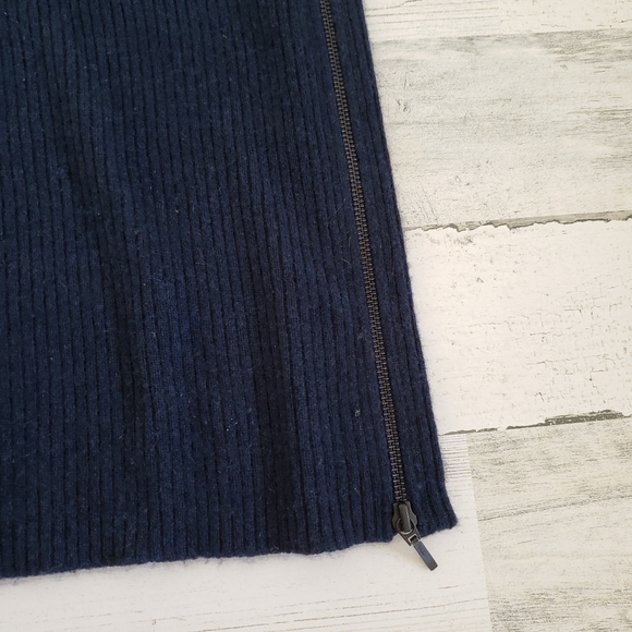 Kinross Cashmere| Popover Short Cap Sleeve Sweater Navy Size Small - Picture 3 of 5